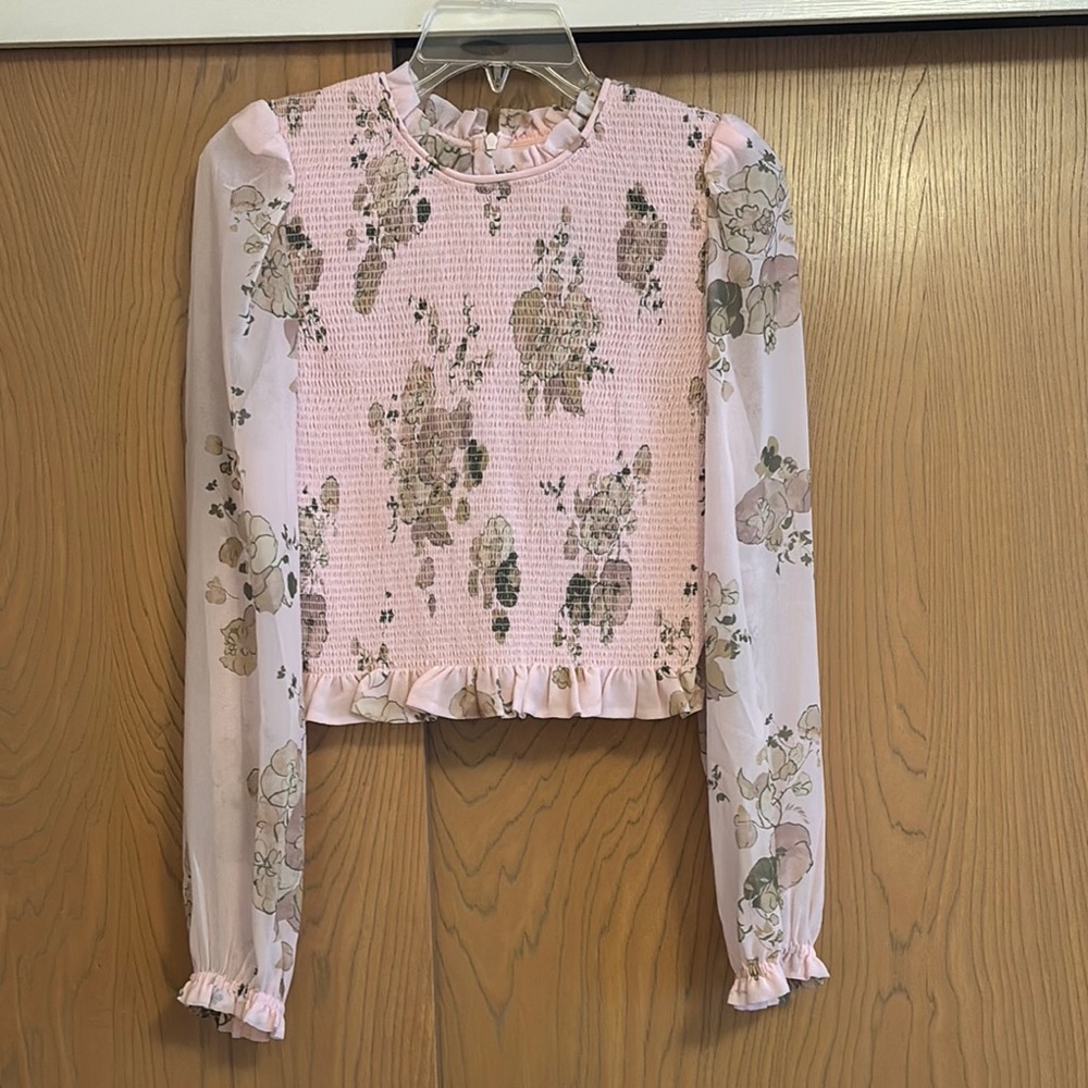 Floral Pink Women's Top - Picture 4 of 5